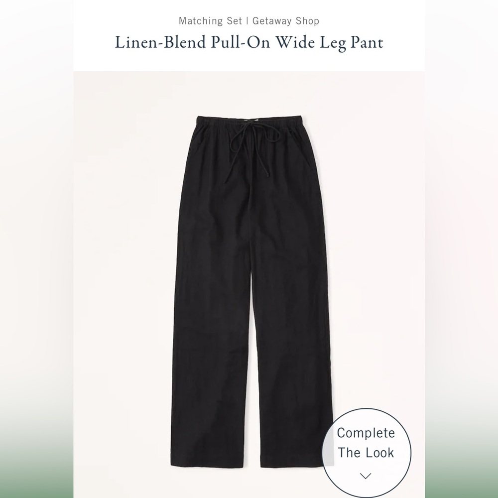 Linen-Blend Pull-On Wide Leg Pant Short XS